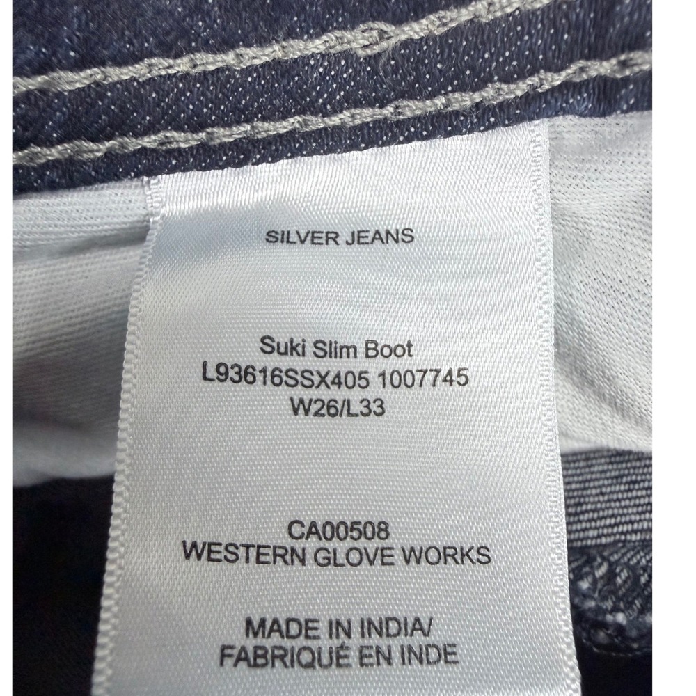Silver Jeans Co Suki Slim Boot Dark Wash Denim W26 L33 L93616SSX405 - Picture 3 of 9